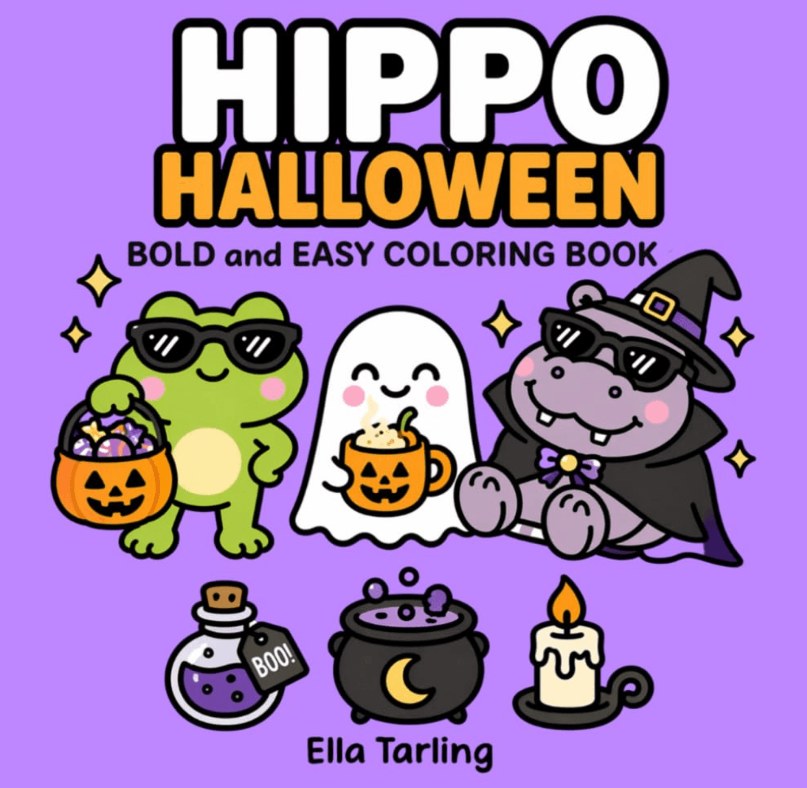 Hippo Halloween Coloring Book