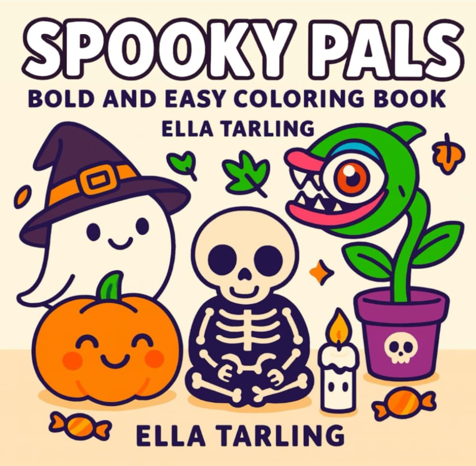Spooky Pals Bold and Easy Coloring Book