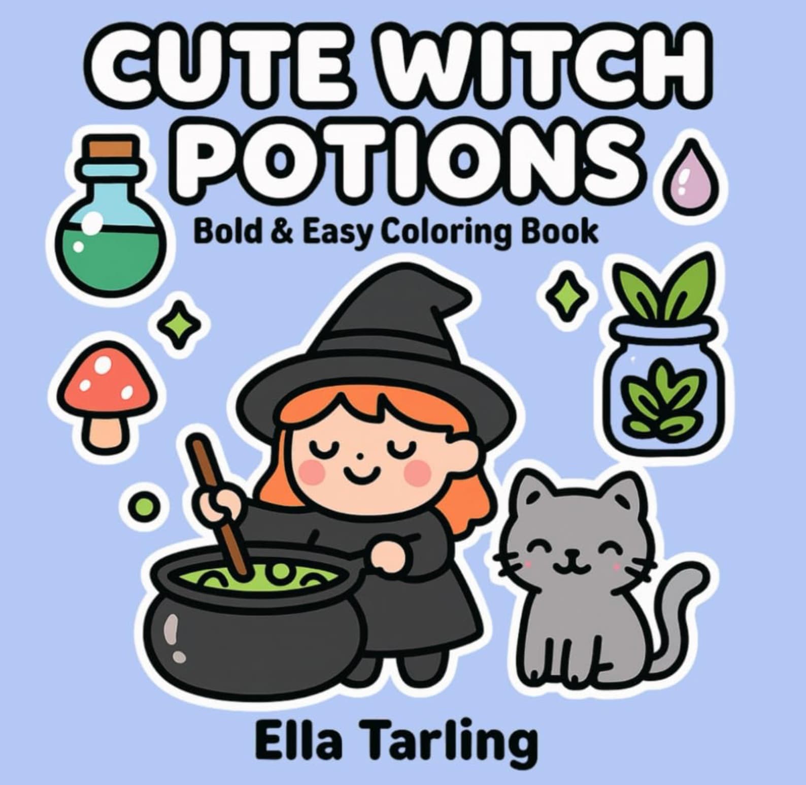 Cute Witch Potions Bold & Easy Coloring Book
