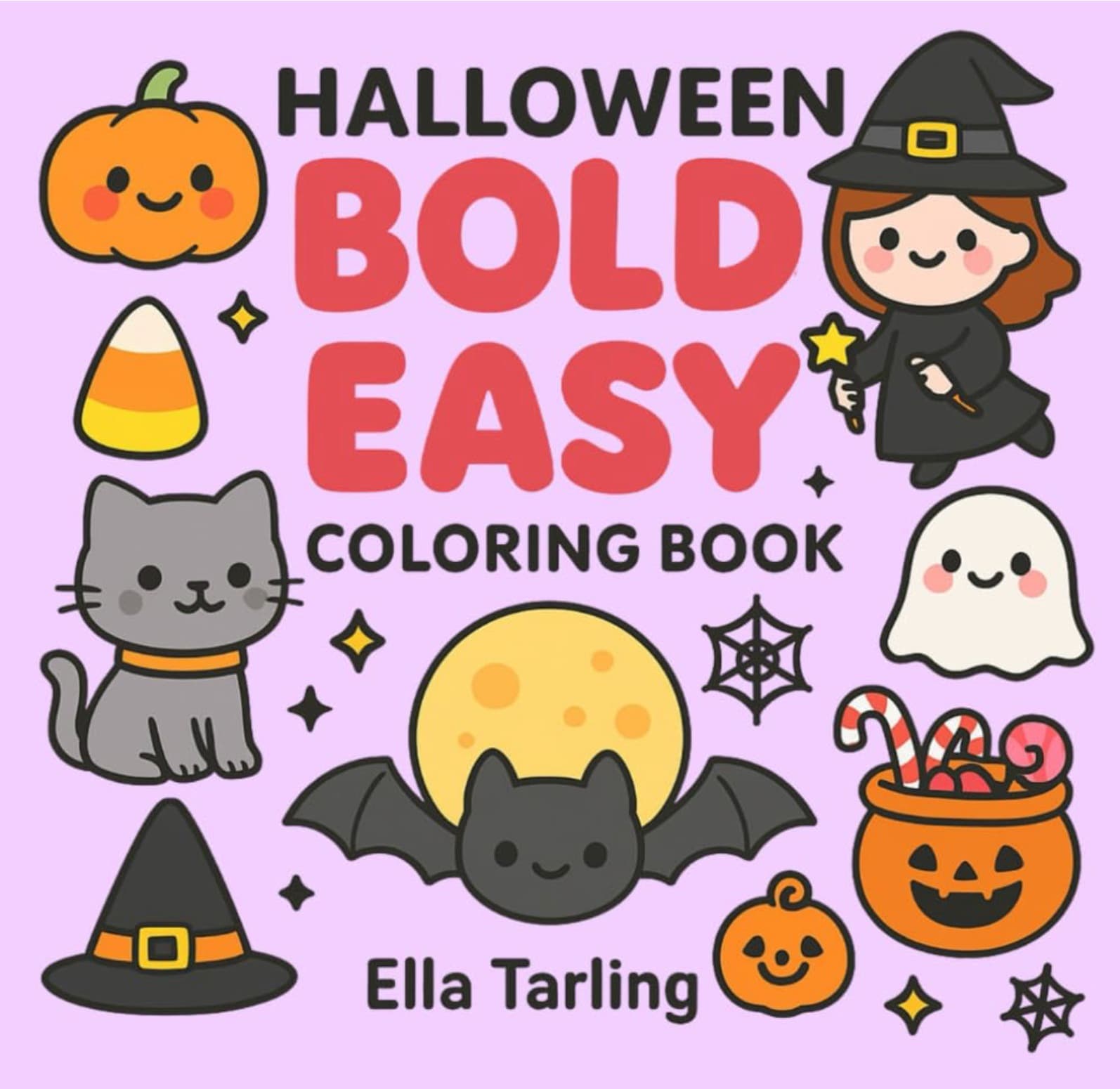 Halloween Bold Easy Coloring Book
