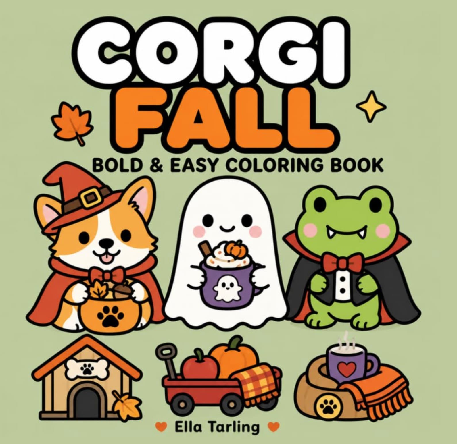 Corgi Fall Bold & Easy Coloring Book